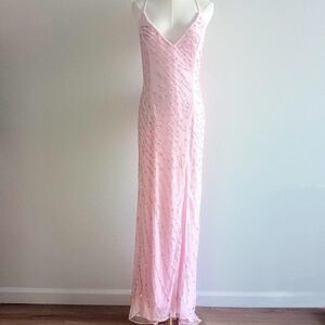 Y2K Pink Beaded Sequin Fairy Prom Dress
